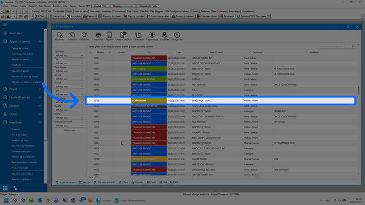 Soumission en attente dans Servex