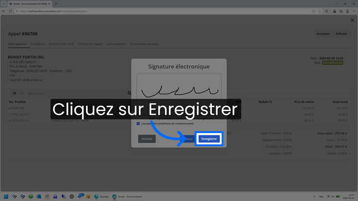 Enregistrer les modifications