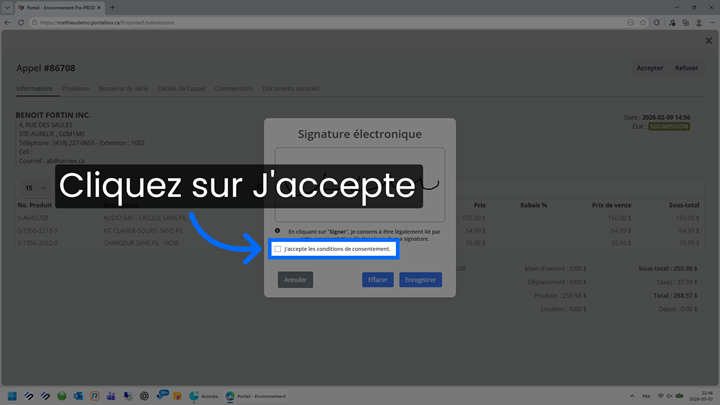 Accepter les conditions